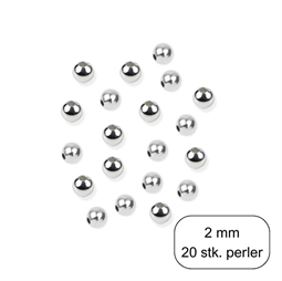 Sølvperler 2 mm, 20 stk.